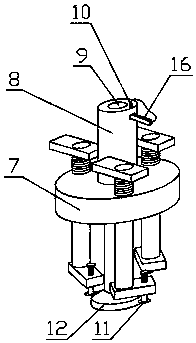 Cover pressing device with quickly replaceable pressing head