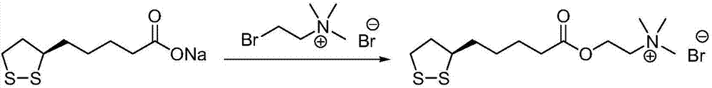 Method for preparing R-lipoic acid choline ester halide