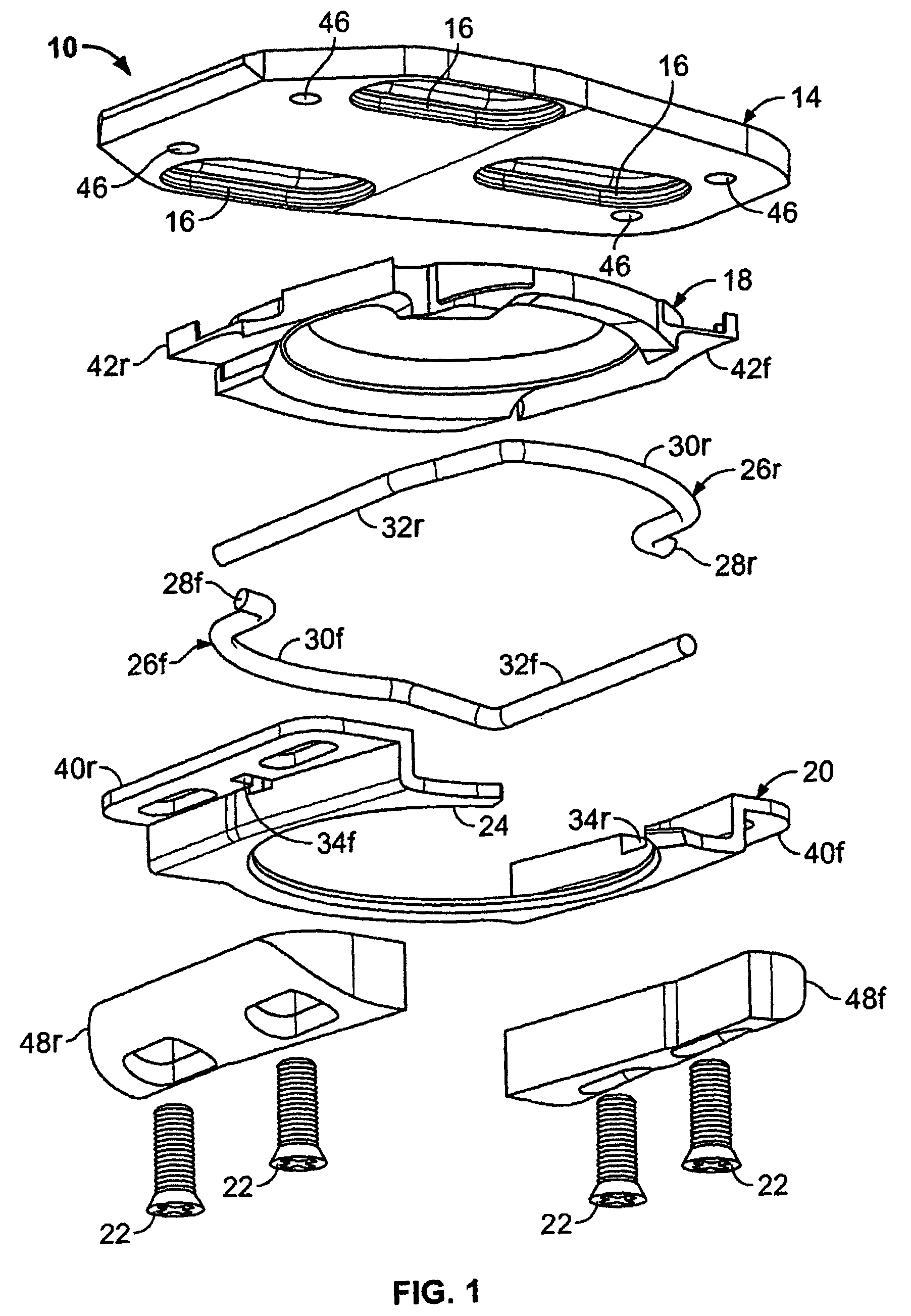 Cleat assembly for clipless pedal