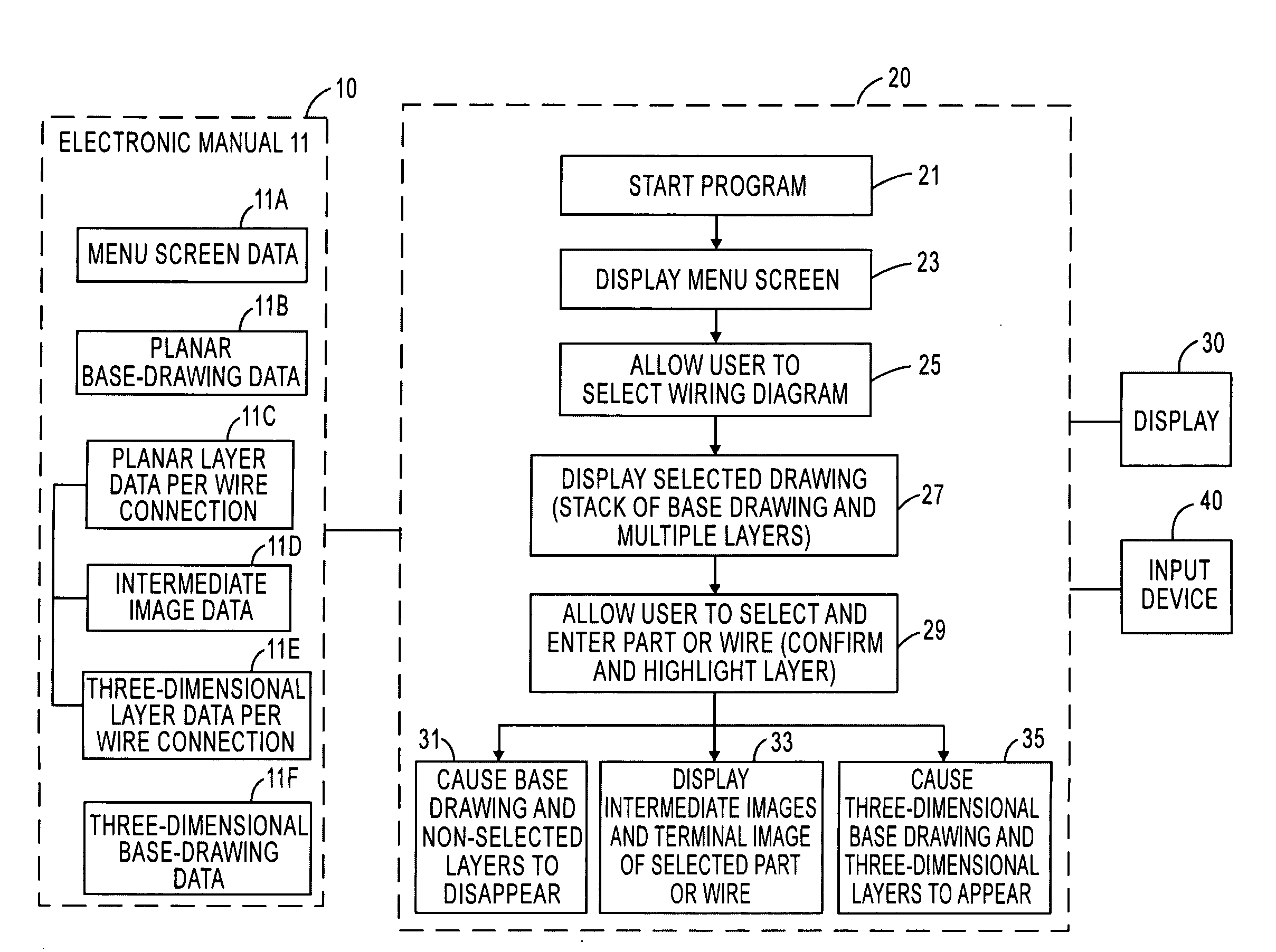 Apparatus for displaying wiring