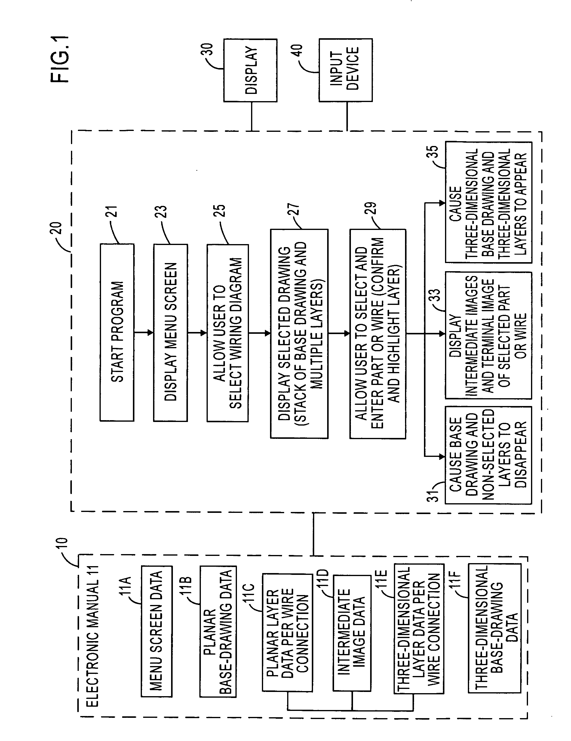 Apparatus for displaying wiring