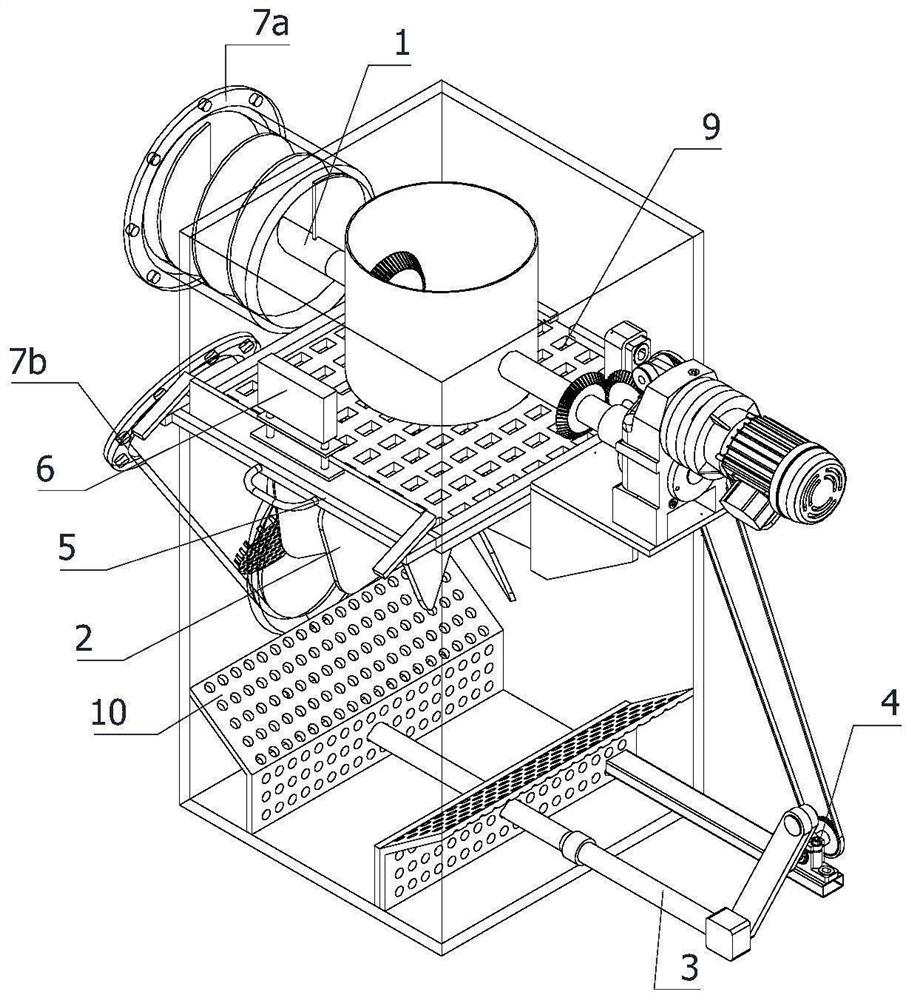 A chemical raw material de-deposition conveying device and method