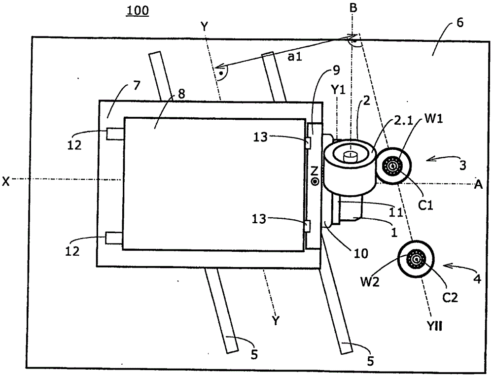 Grinding machine with a grinding tool for roller grinding two workpieces