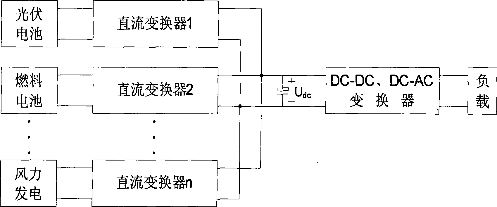 Single-isolation pressure increase and reduction type multi-input direct current converter