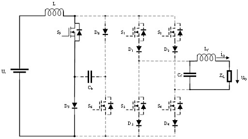 Single-phase current type inverter with LC active boosting buffer network