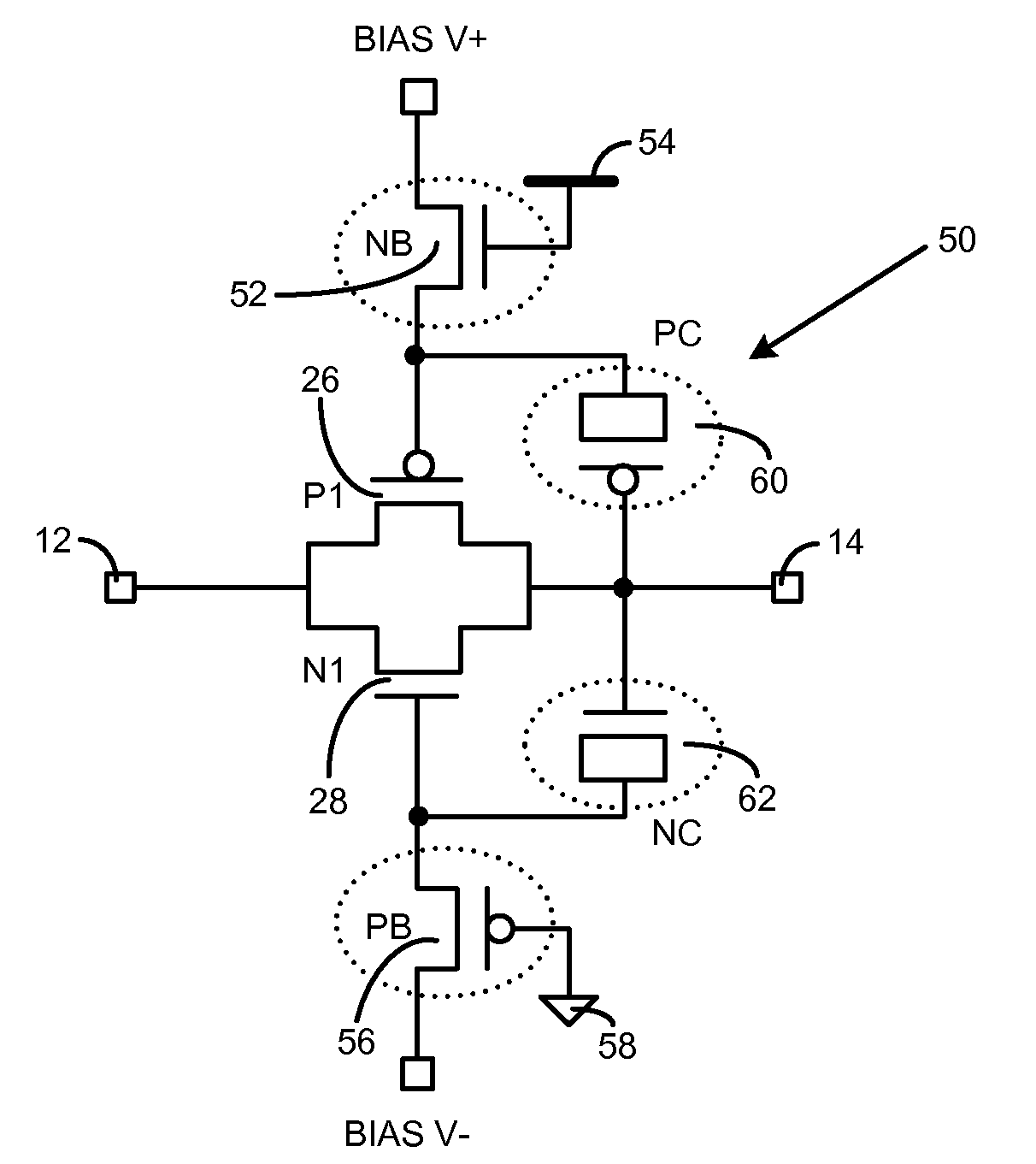 Active resistor used in a feedback amplifier particularly useful for proximity communication