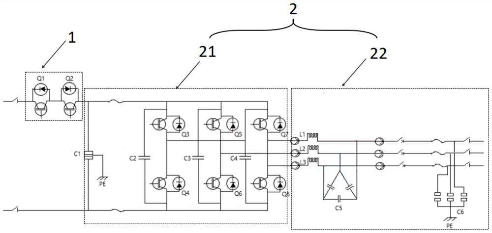 AC-DC power supply DC side short circuit protection circuit, method and chip