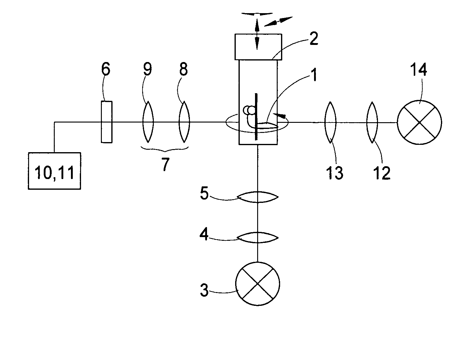 Method and optical assembly for analysing a sample