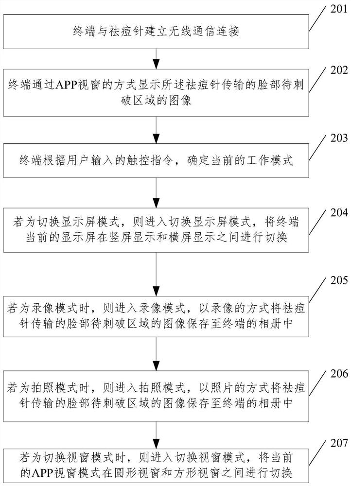 Visual acne removal needle control method and system