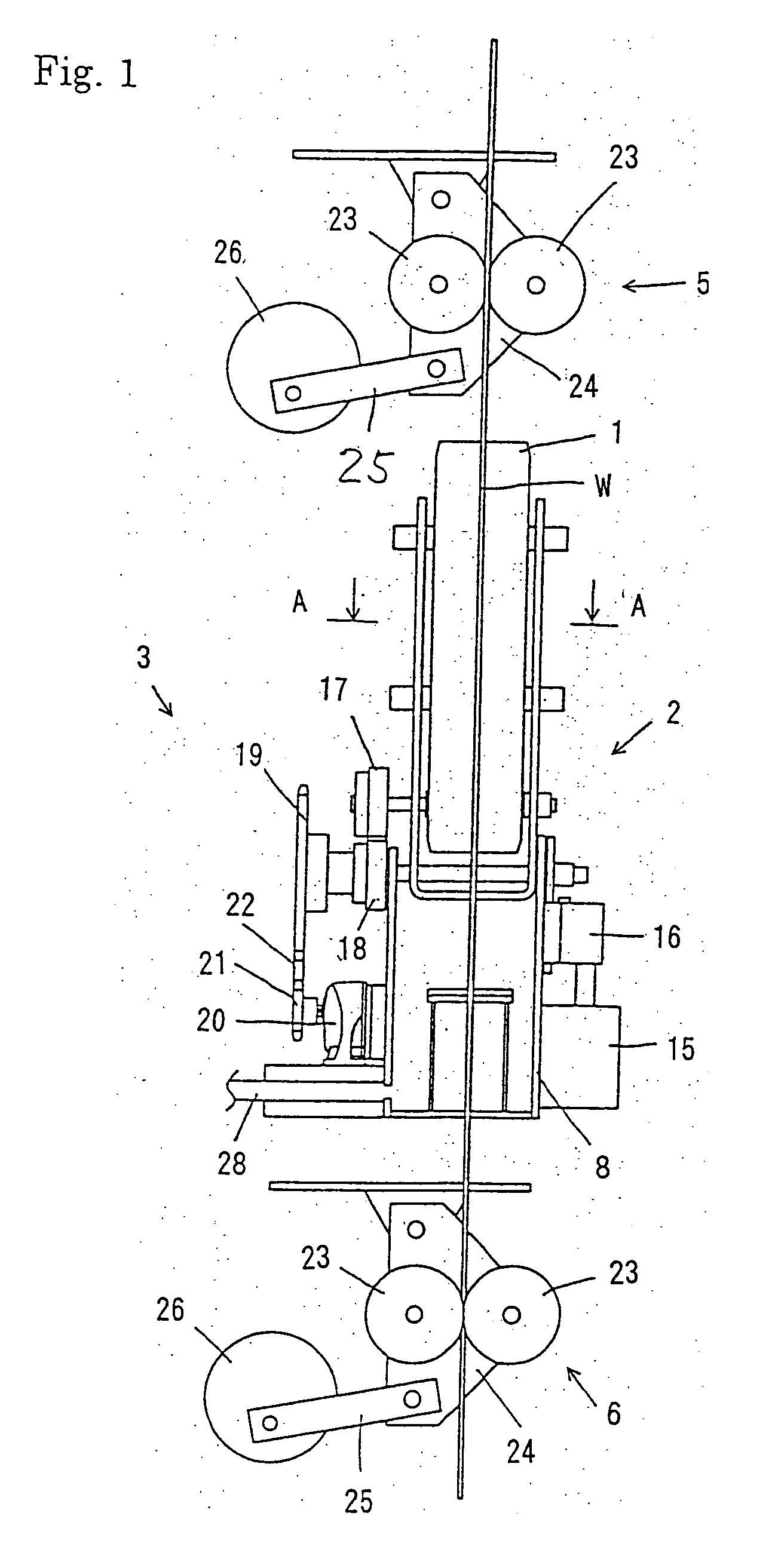 Method and apparatus for surface treatment of a long piece of material