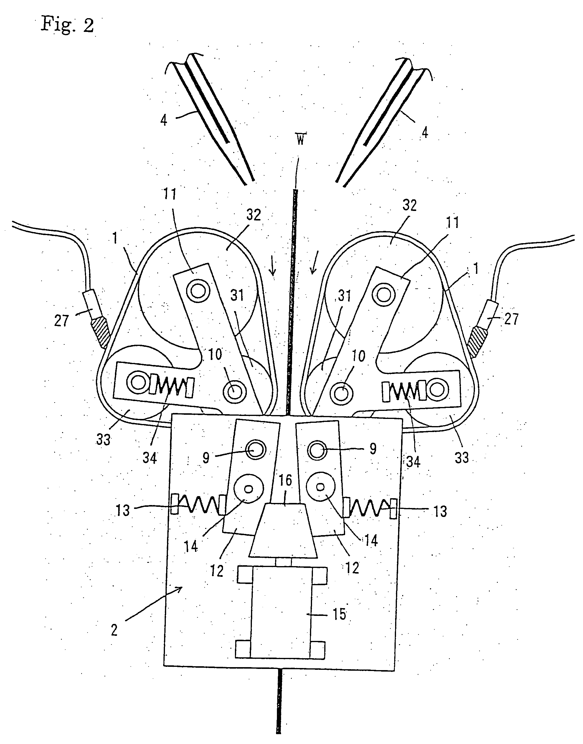 Method and apparatus for surface treatment of a long piece of material