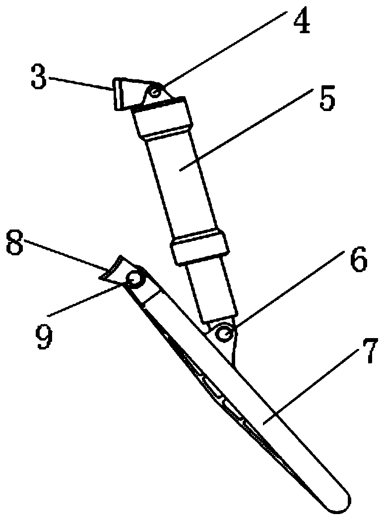 Rocker arm type unmanned aerial vehicle ski buffering device