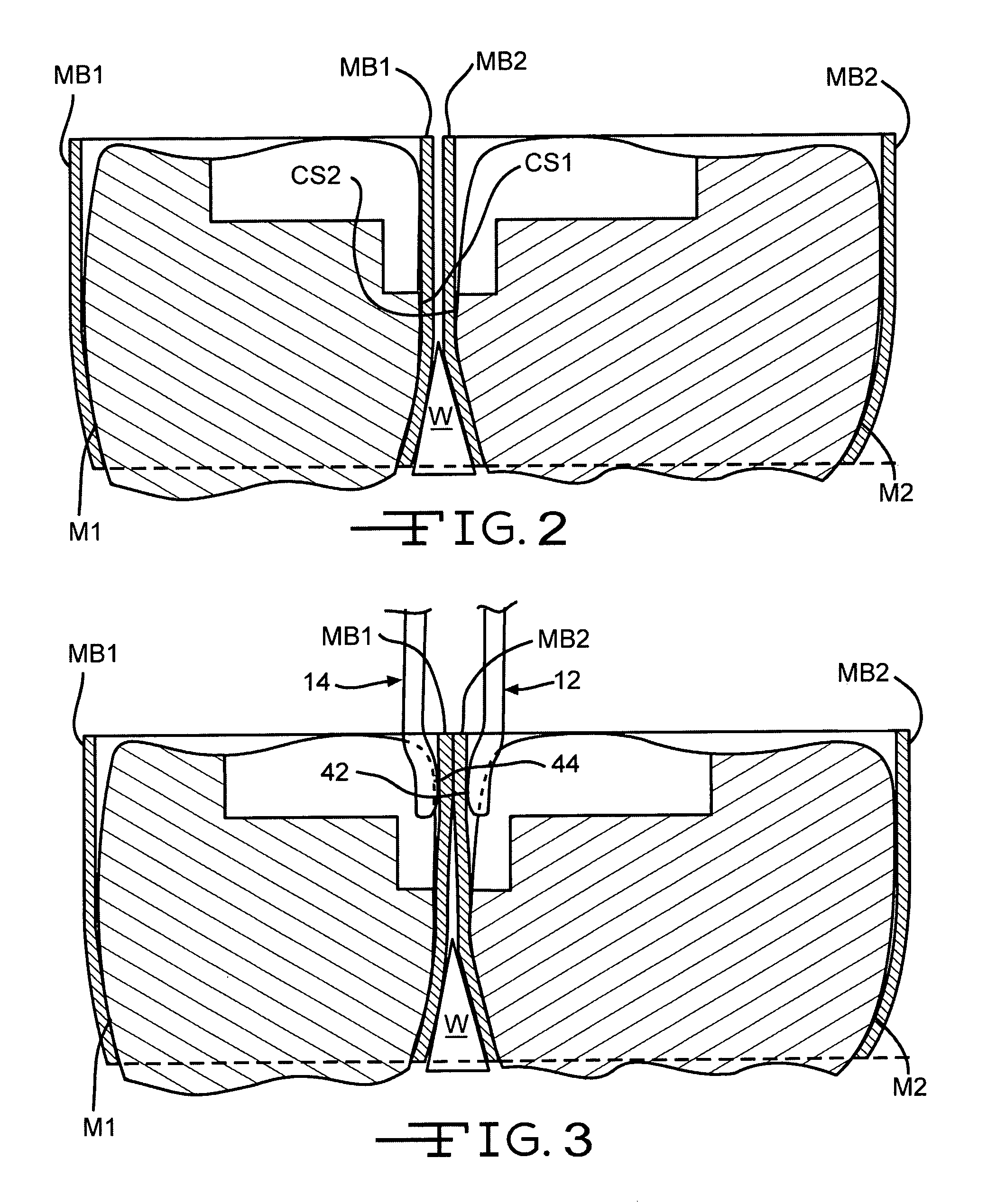 Method for in-situ simultaneous shaping of adjacent matrix bands and tools