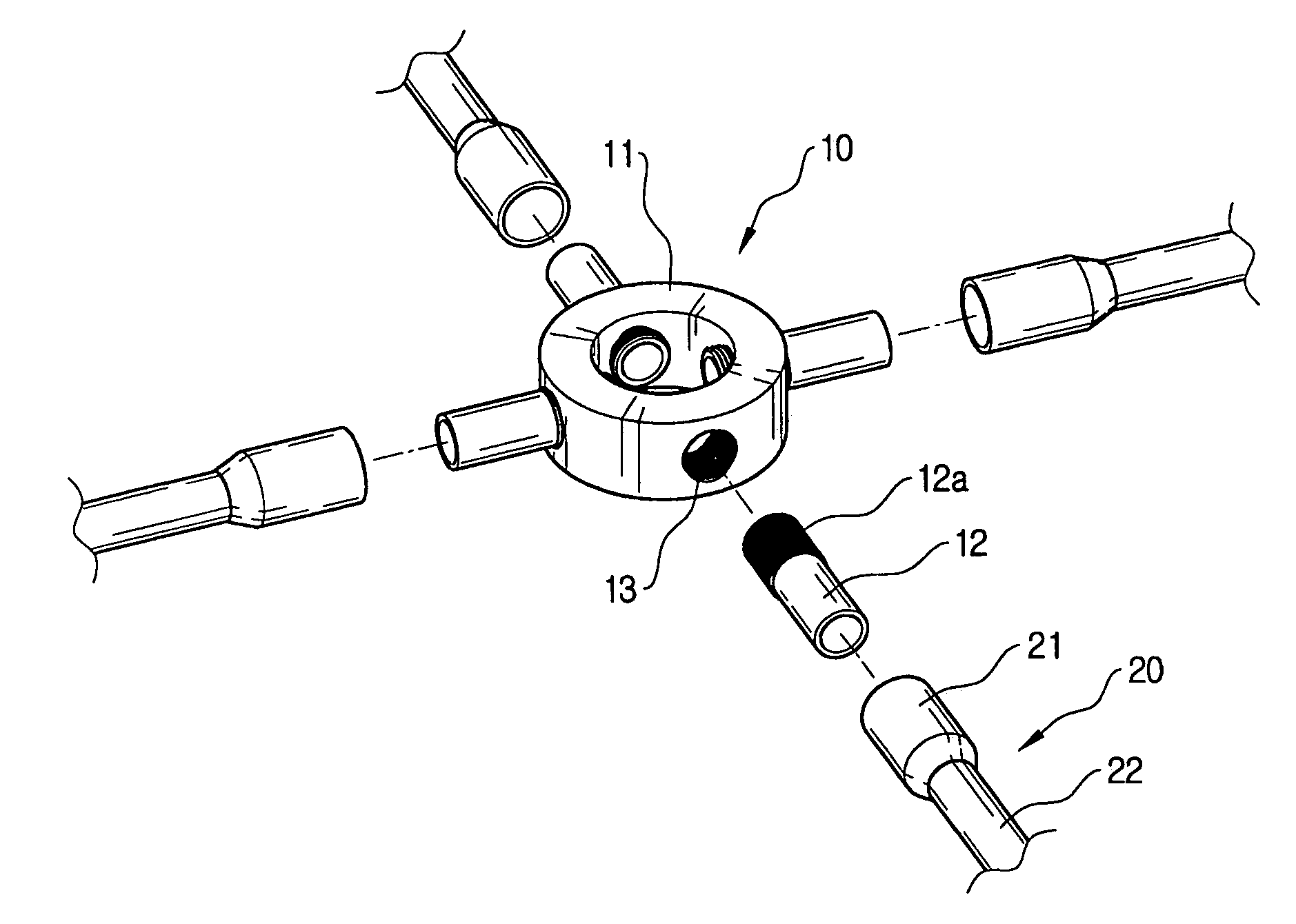 Connector for tent pole