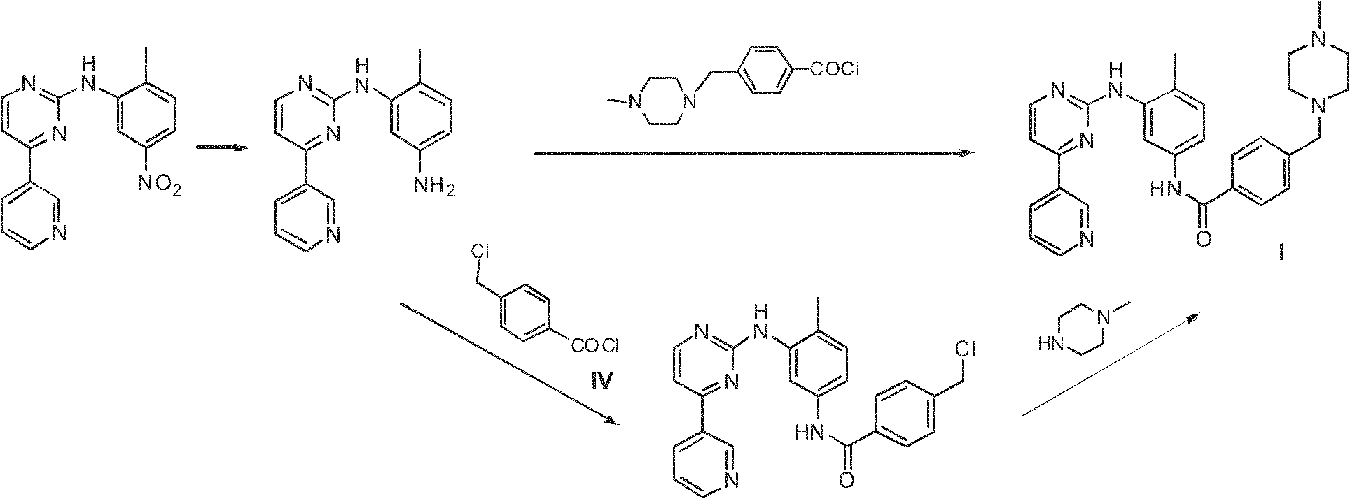 Method for preparing anti-tumor medicine imatinib