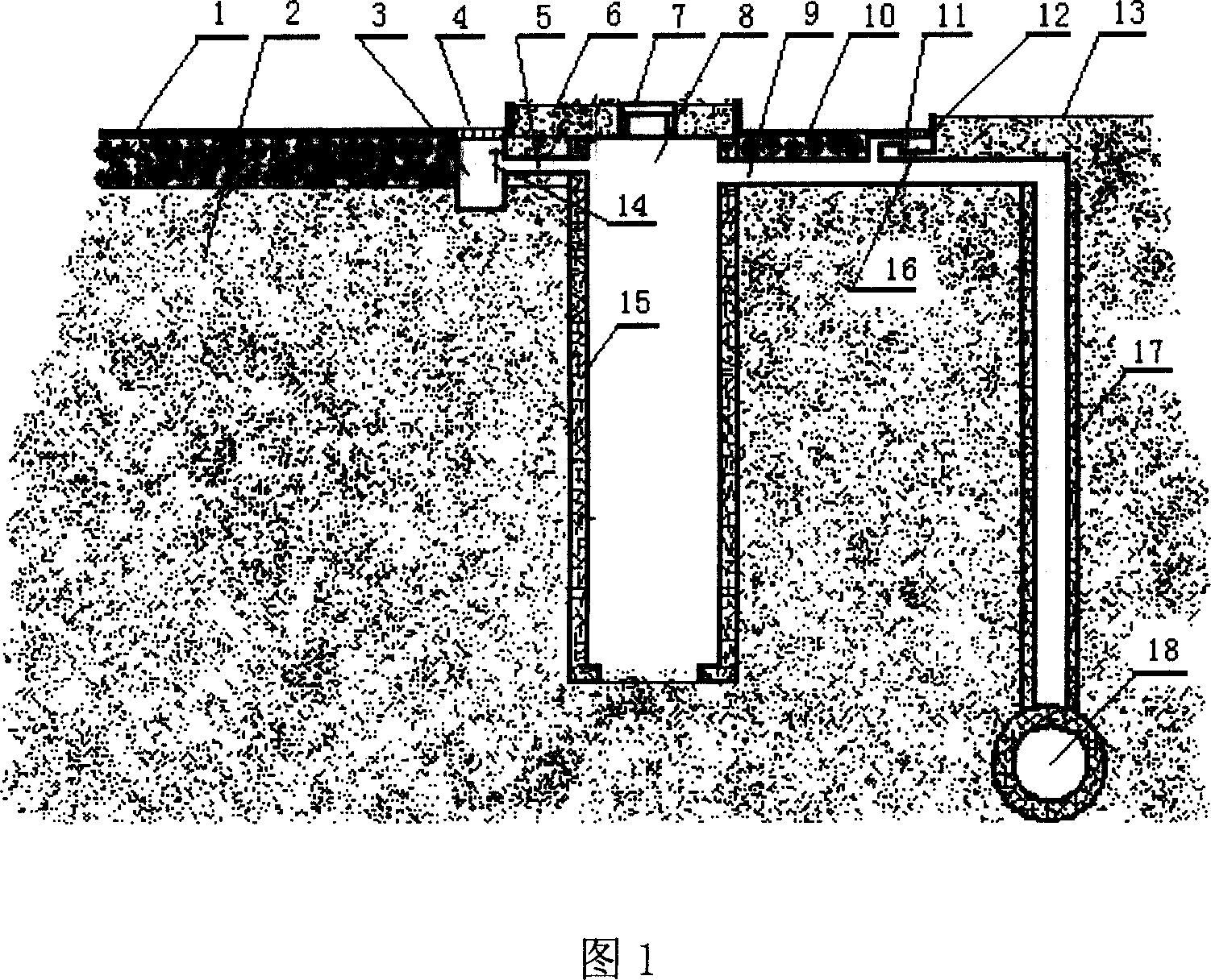 City rainwater osmotic sewerage installation