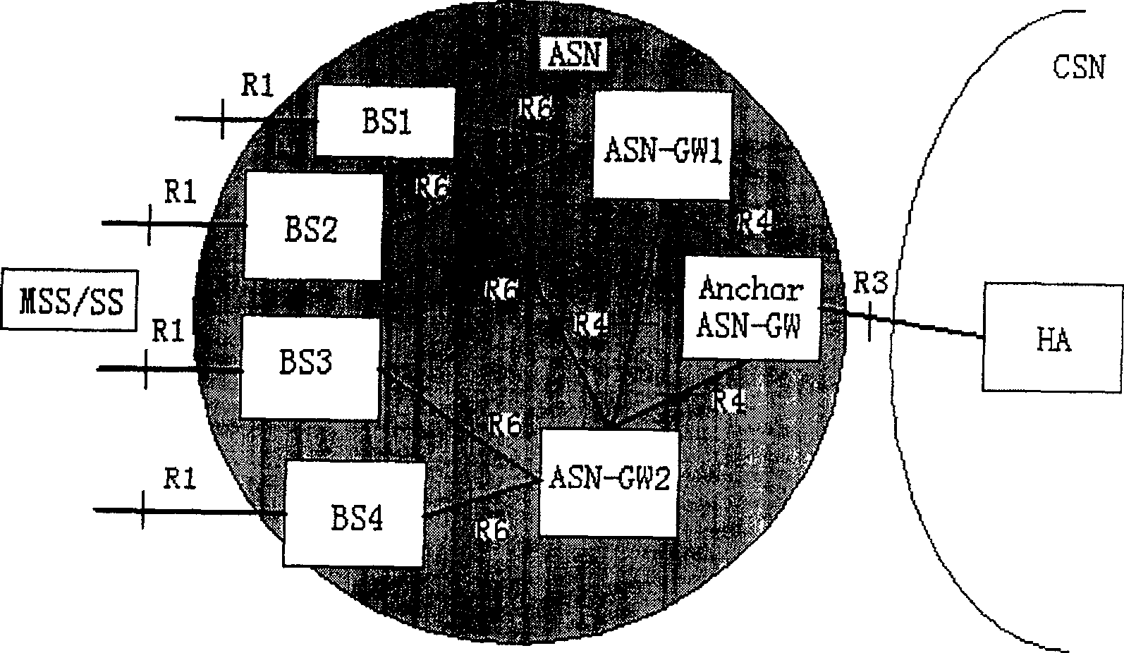 Method for mutual positioning between WiMAX cut-in service network gateways