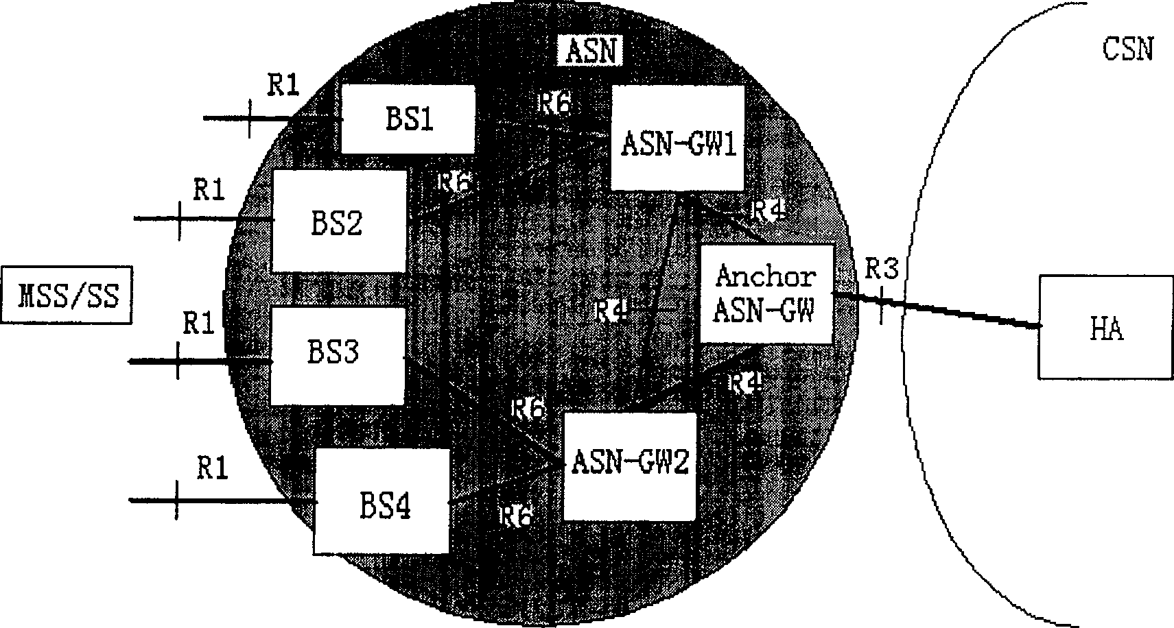 Method for mutual positioning between WiMAX cut-in service network gateways