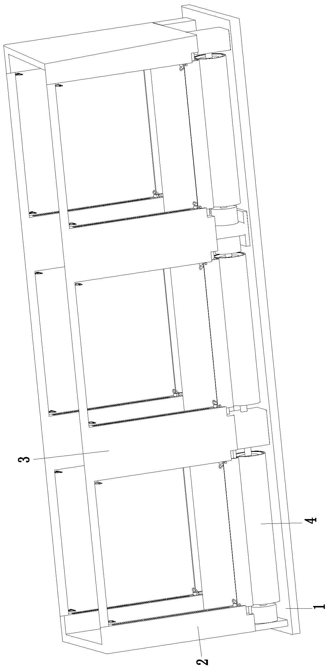 A warehouse-grid semi-trailer compartment with automatic support