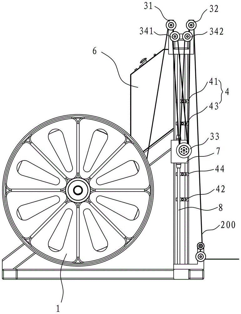 A nylon monofilament constant tension wire feeder