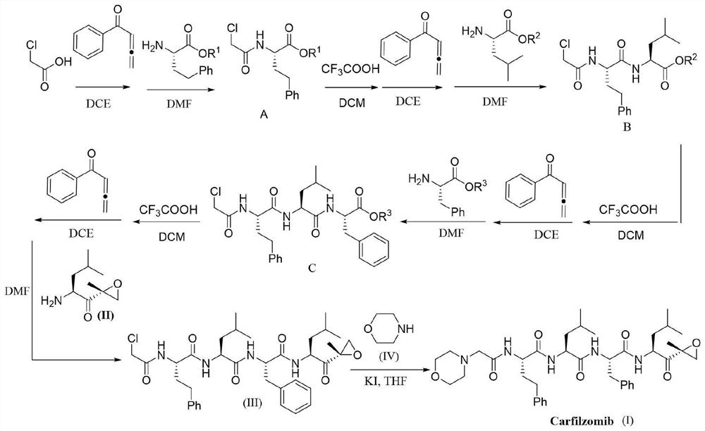 Method for efficiently preparing carfilzomib