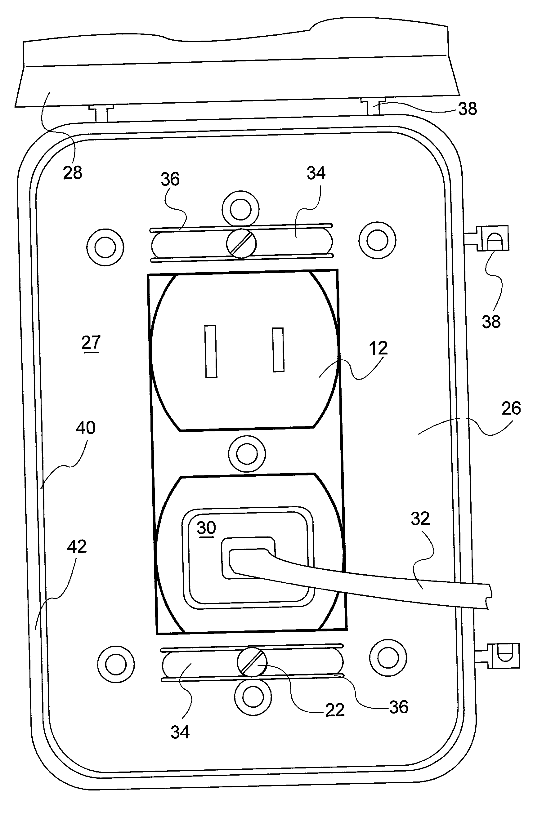 Base and electrical outlet having an expandable base mounting aperture and method for making same