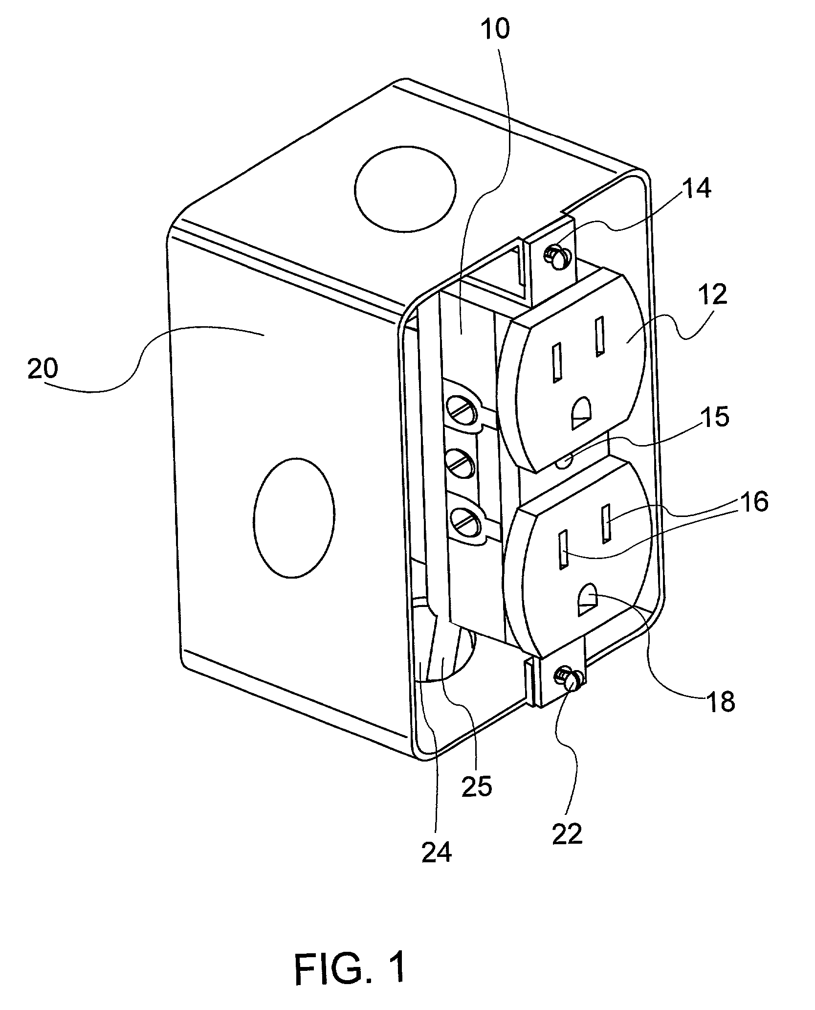 Base and electrical outlet having an expandable base mounting aperture and method for making same