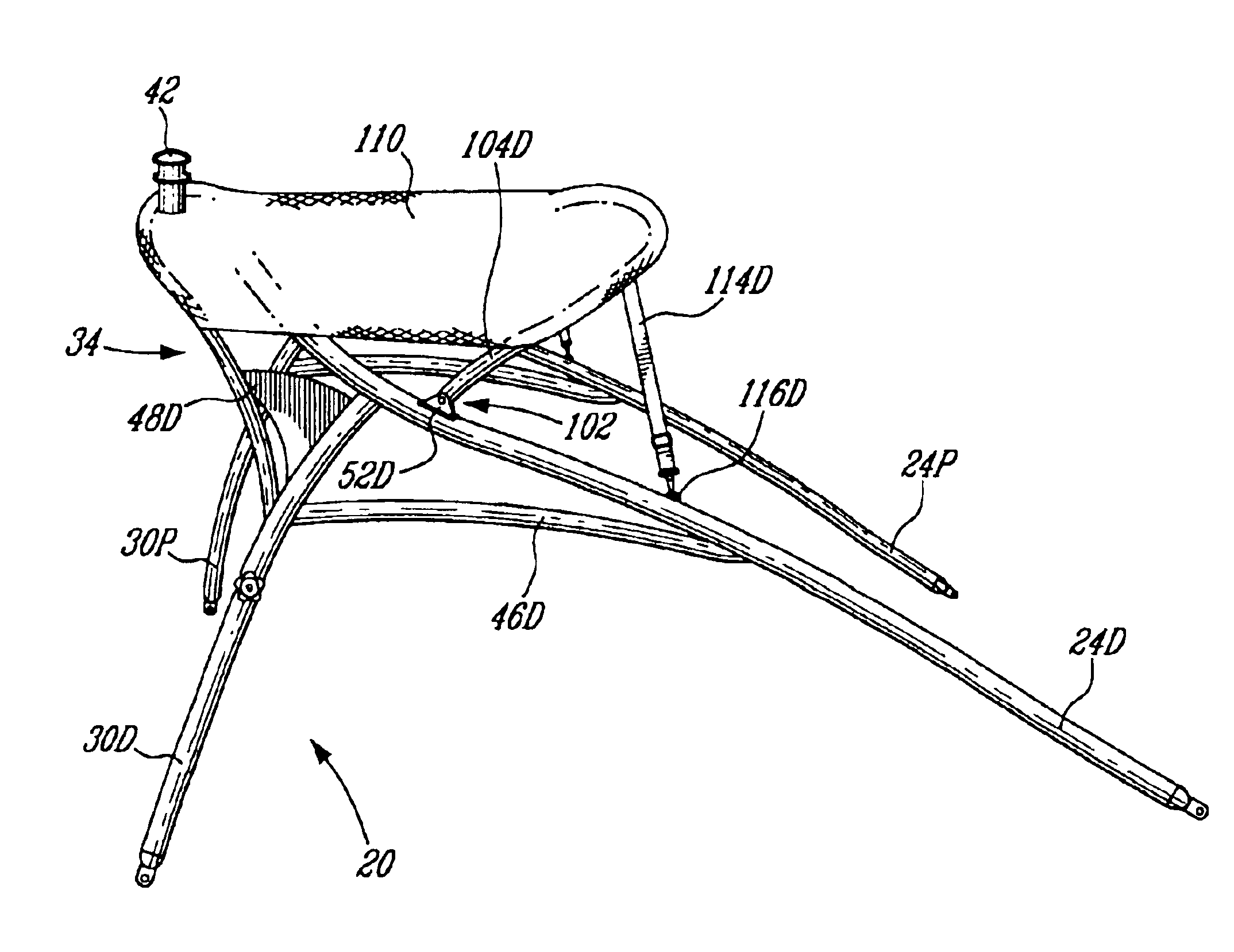 Water sport tower and top combination for watercraft and method