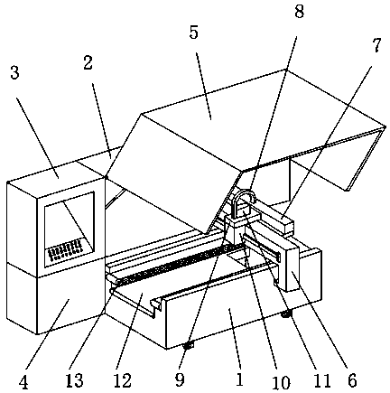 Laser cutting device of high borosilicate glass tube