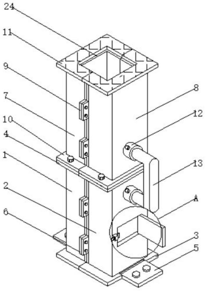 Construction site concrete multi-layer pouring frame and construction method