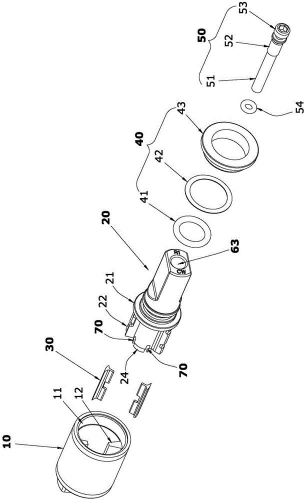 A rotary buffer with adjustable hydraulic damping