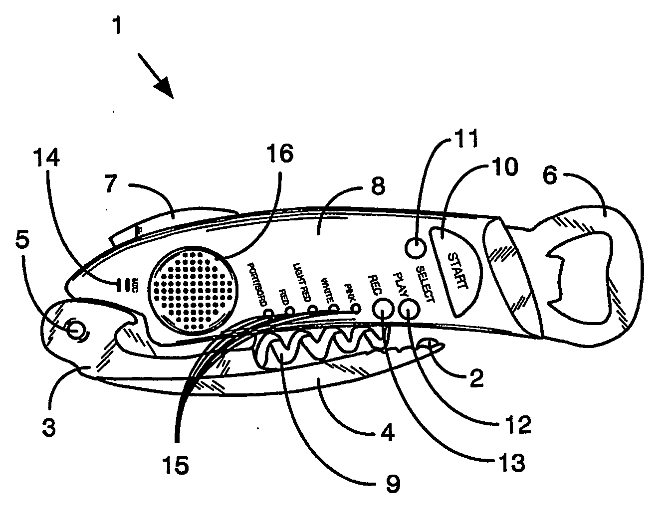 Corkscrew with intergral intelligent thermometer