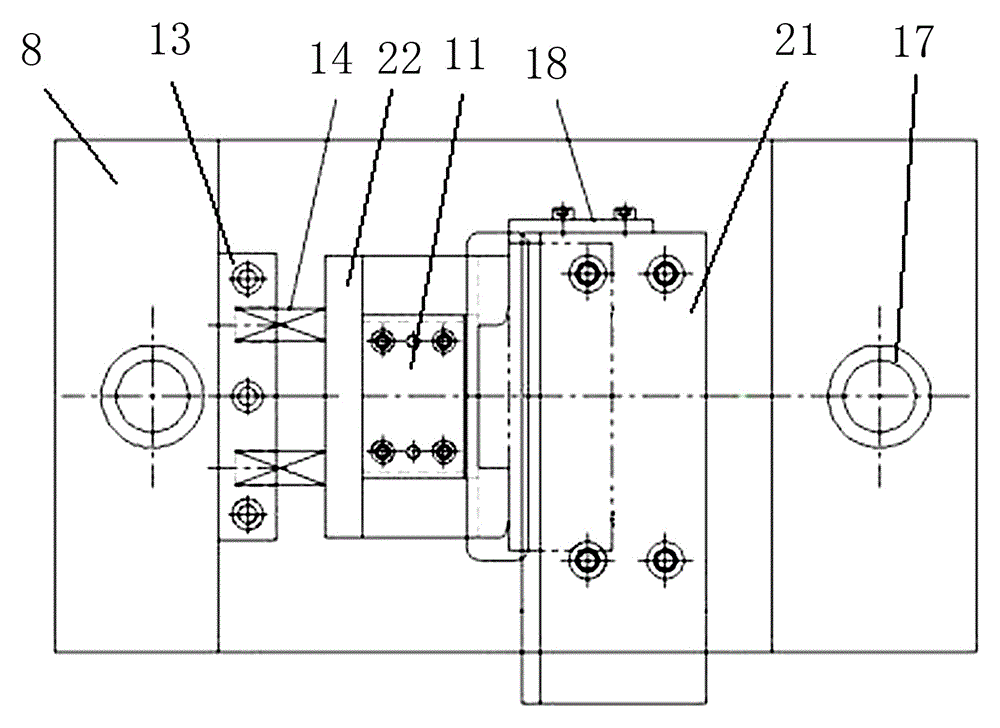 Trimming mold for machining movable pole plate connecting piece of electrostatic precipitator