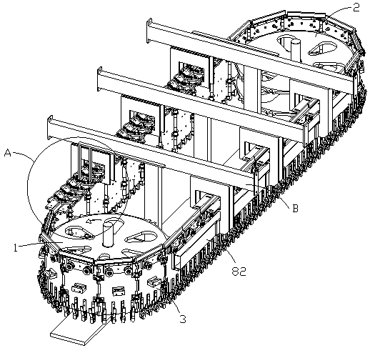 Vertical type electroplating conveying device