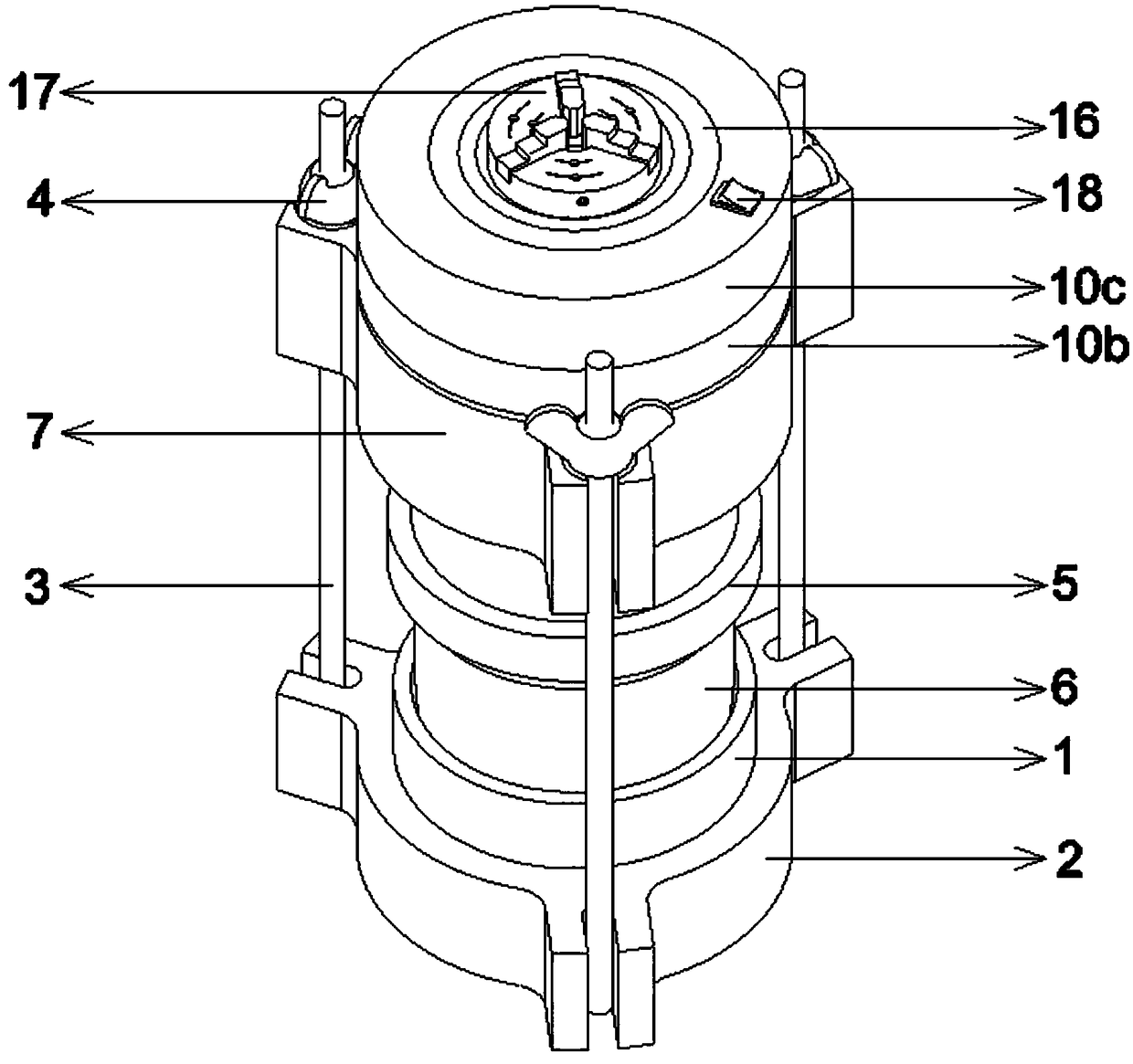 Three-axis sample preparation stirring and throwing device