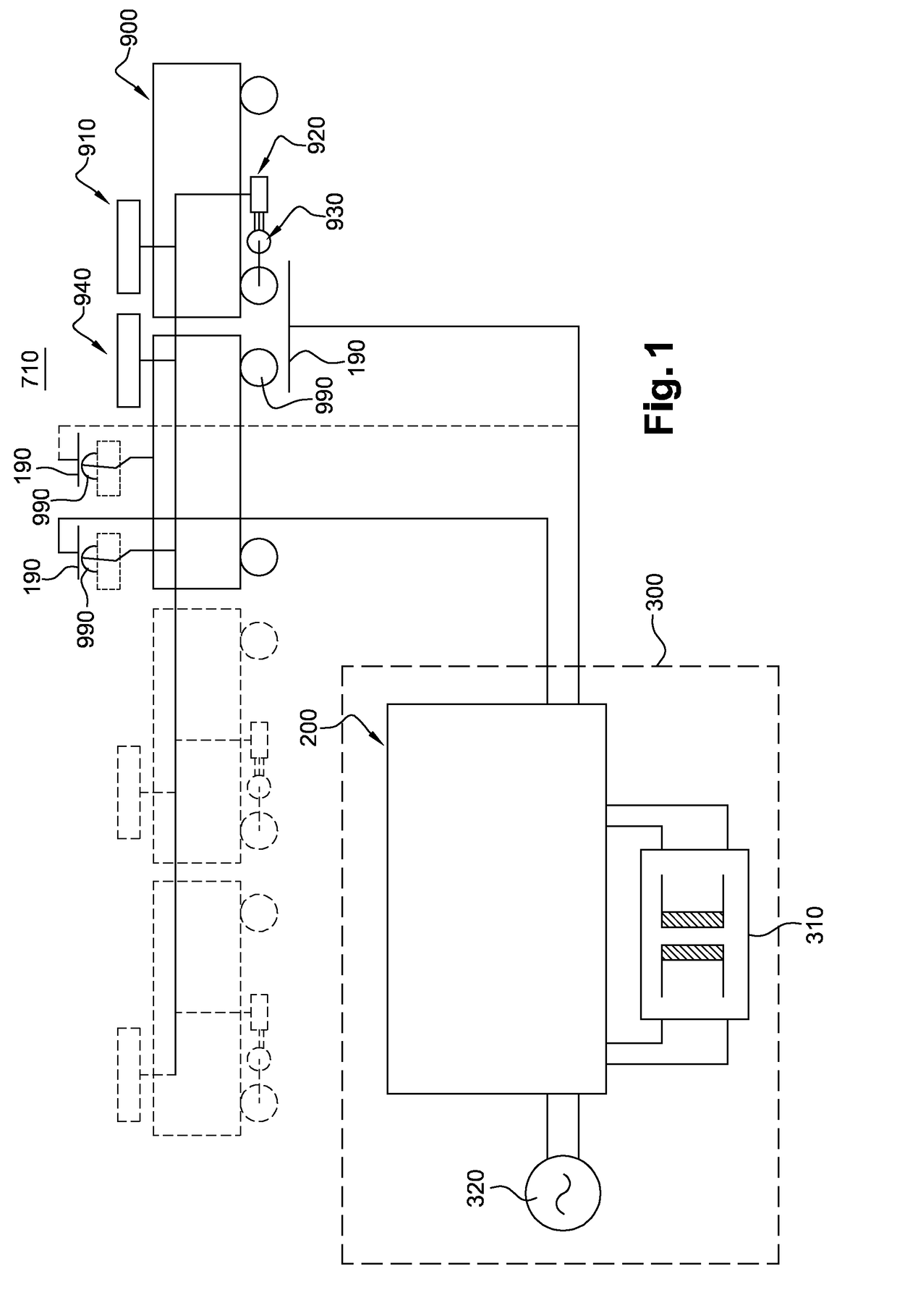 System for charging electrical energy storage elements of a vehicle