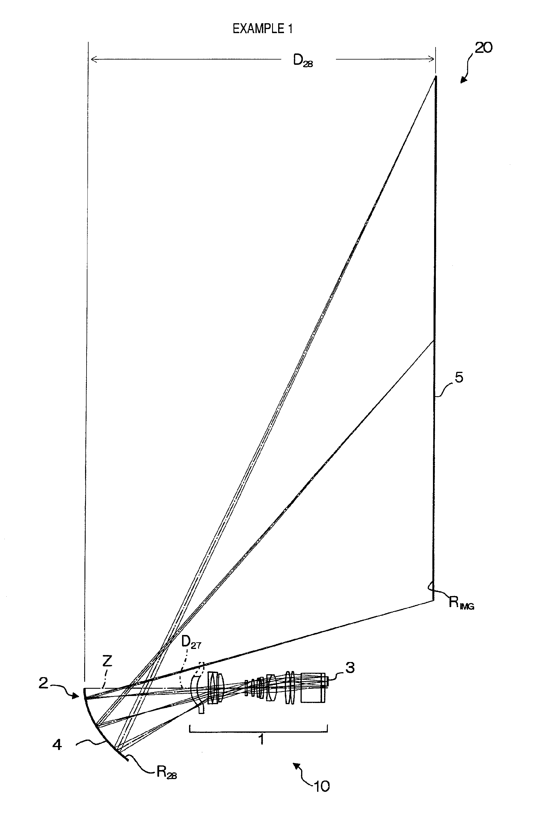 Projection optical system and projection type display using the same