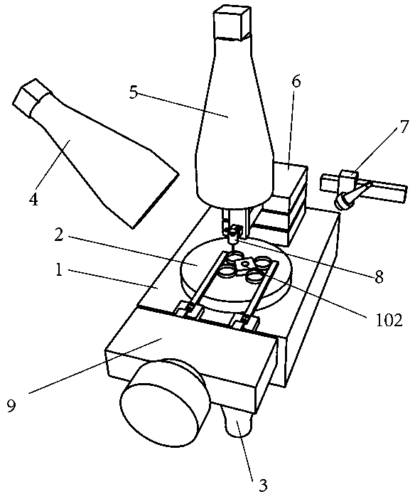 Machine vision and scanning detection device and working method thereof