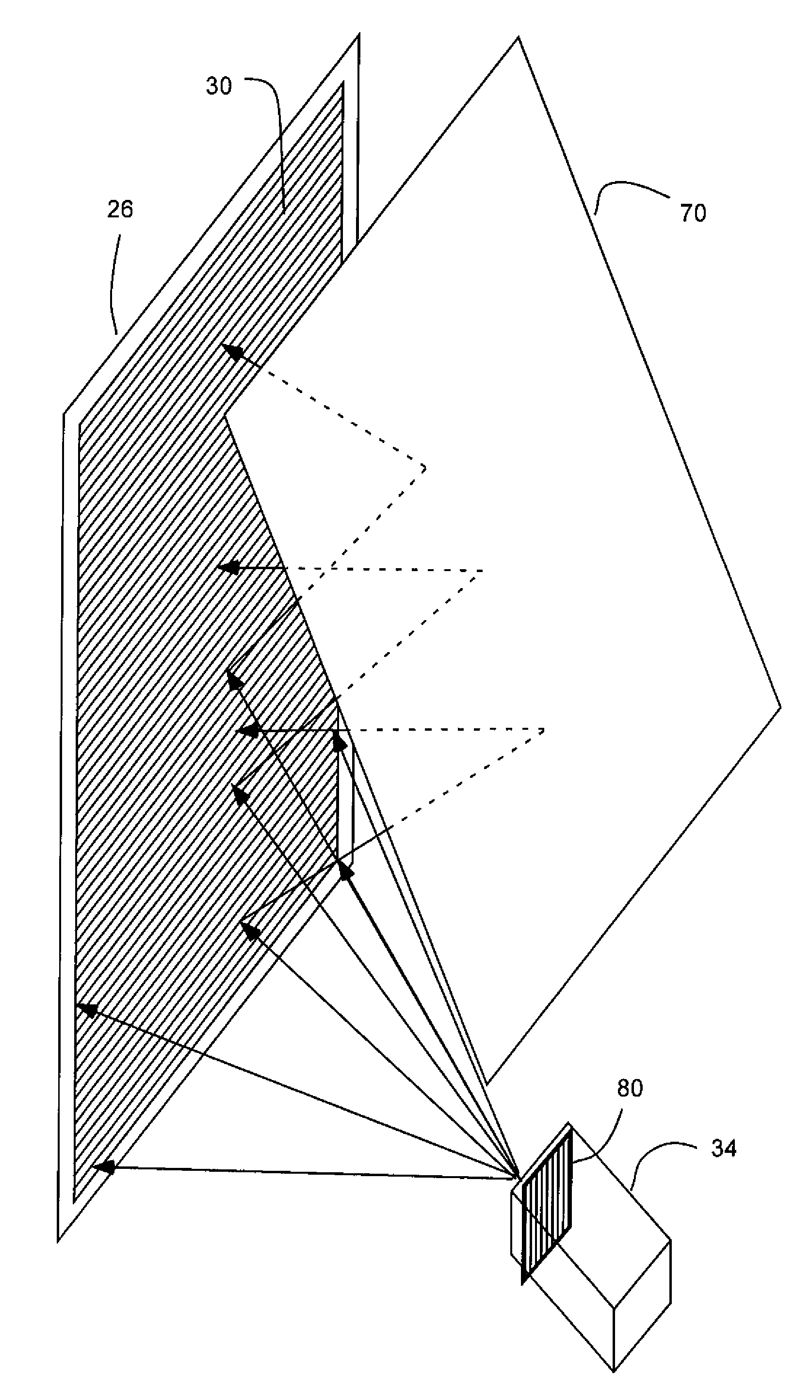 Projection Device with a Folded Optical Path and Wire-Grid Polarizer