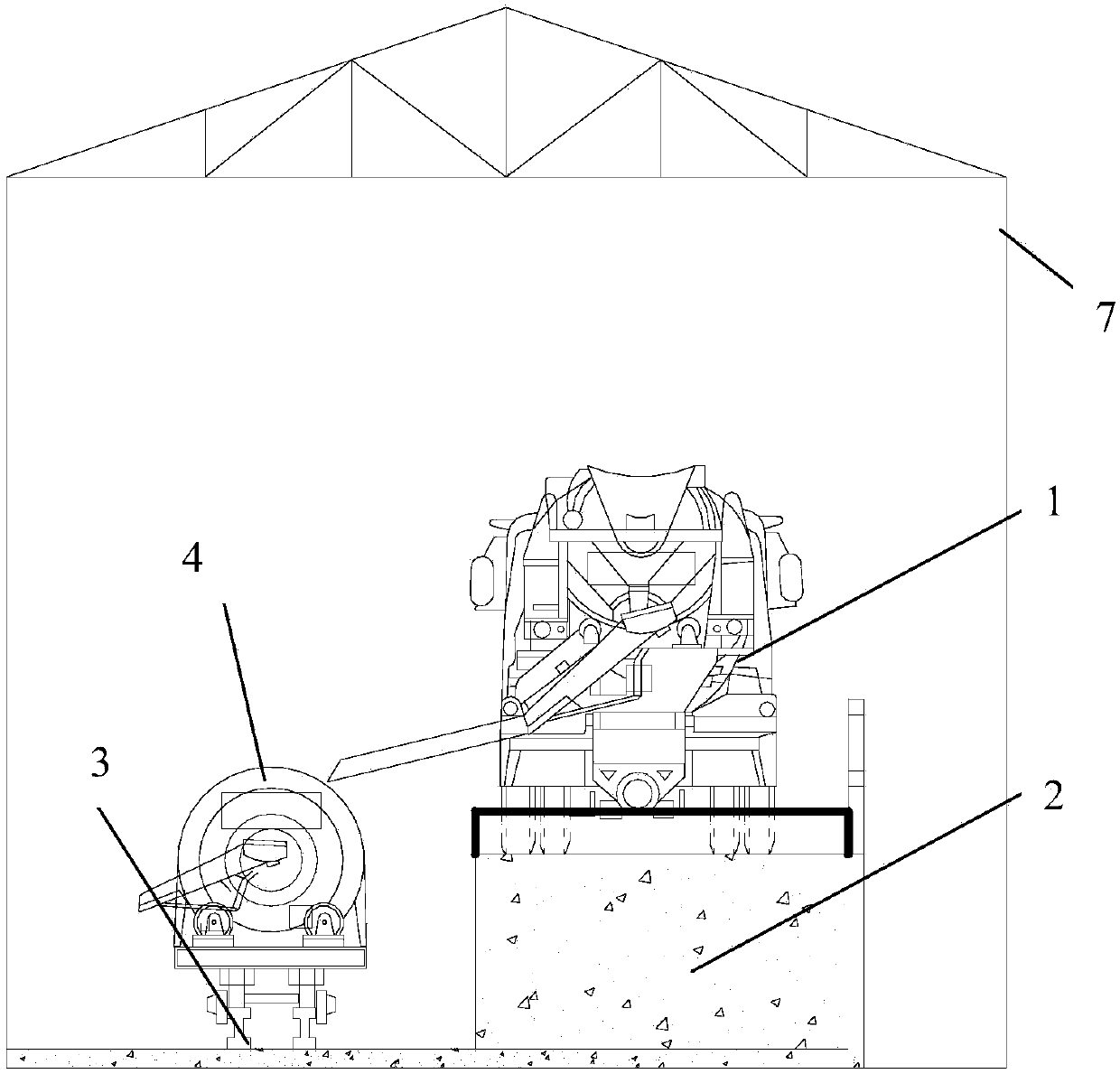 Large-slope inclined well concrete transportation method