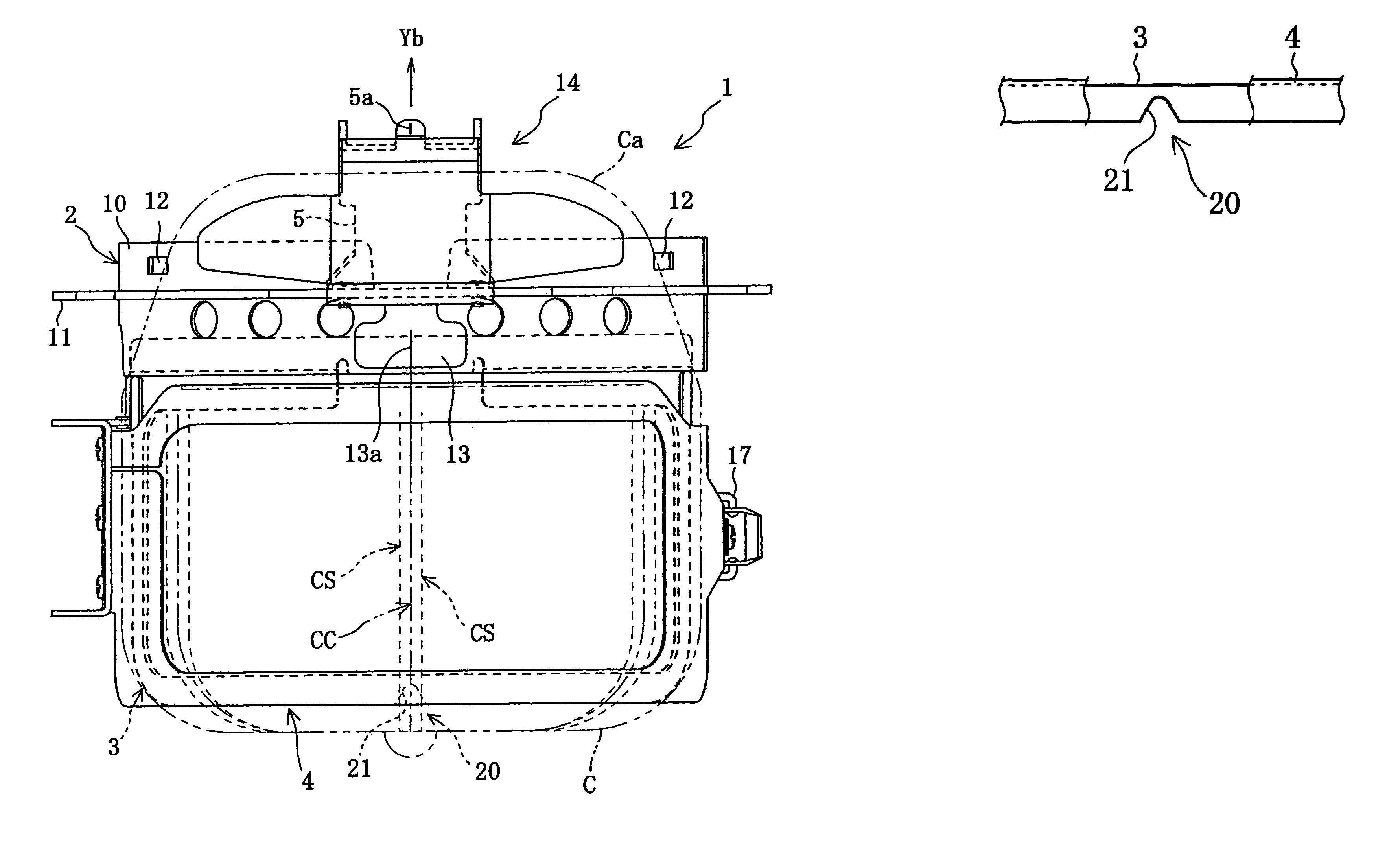 Cap frame and cap-frame setting frame