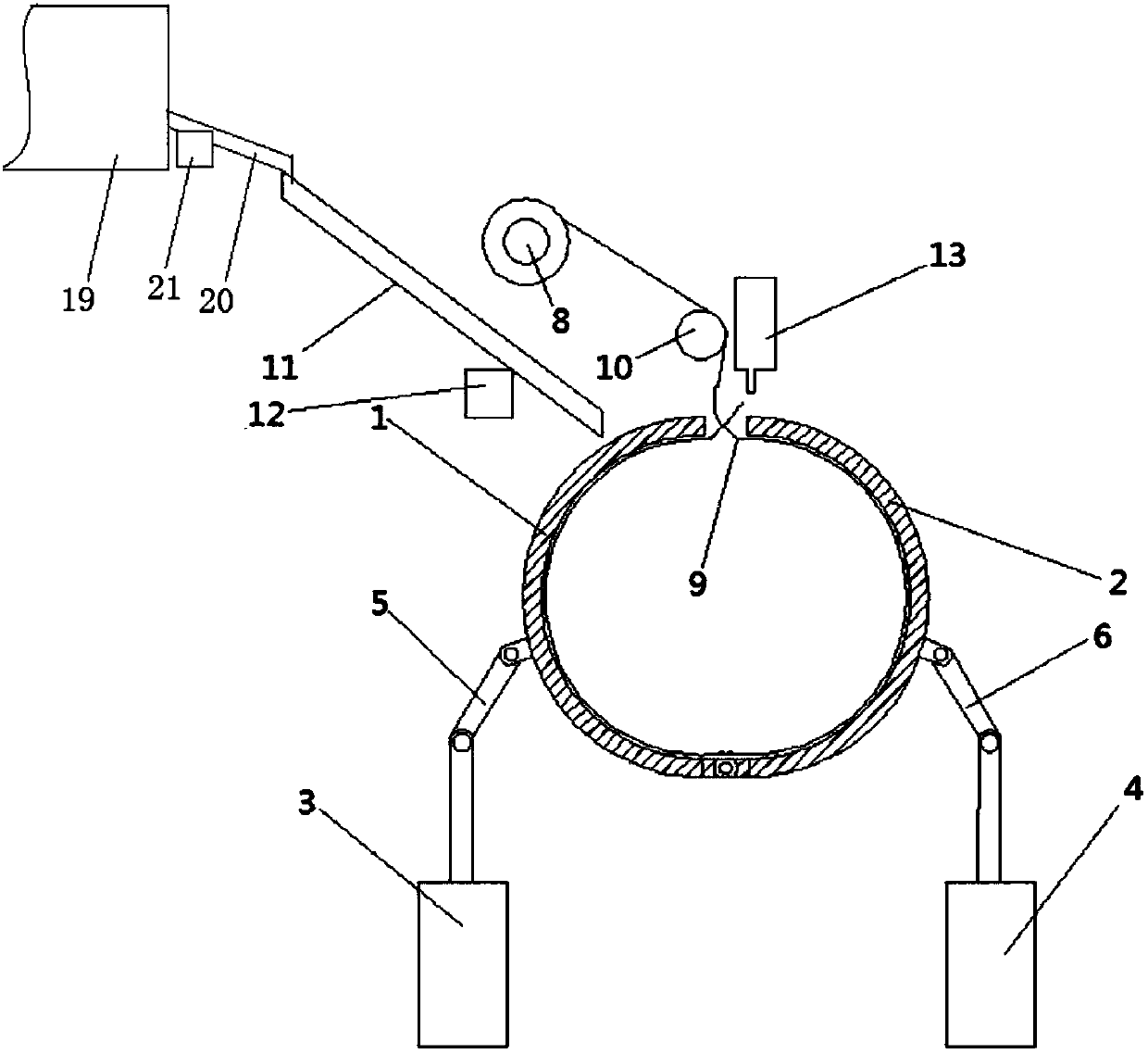 A quantitative paper tube cutting yard tube binding device