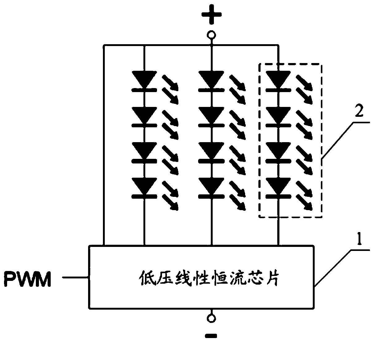 Constant-voltage driven COB light source