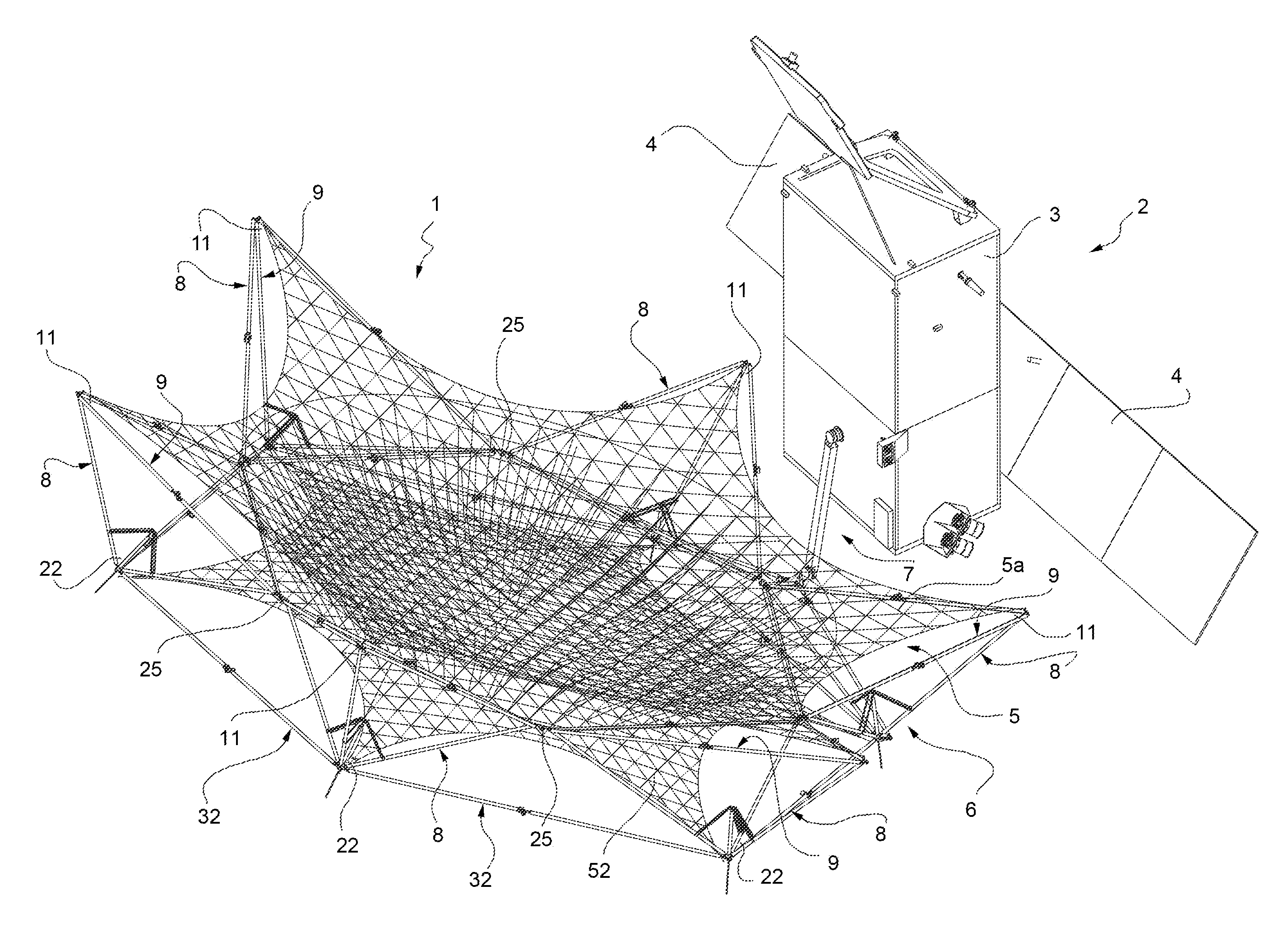 Large Deployable Reflector For A Satellite Antenna