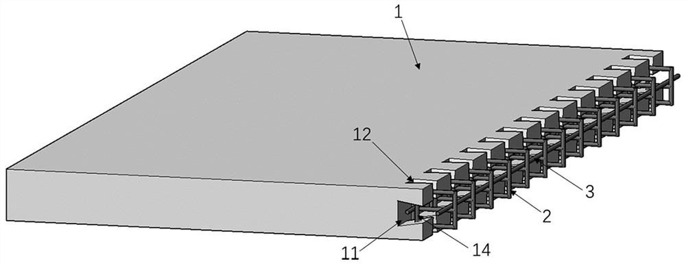 Full-prefabricated concrete floor slab connecting structure and design calculation method