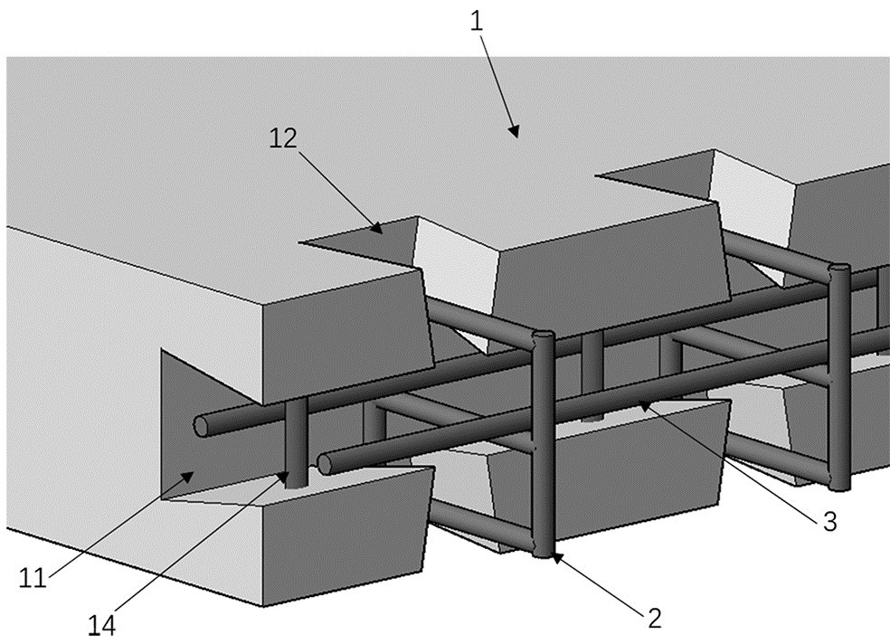 Full-prefabricated concrete floor slab connecting structure and design calculation method