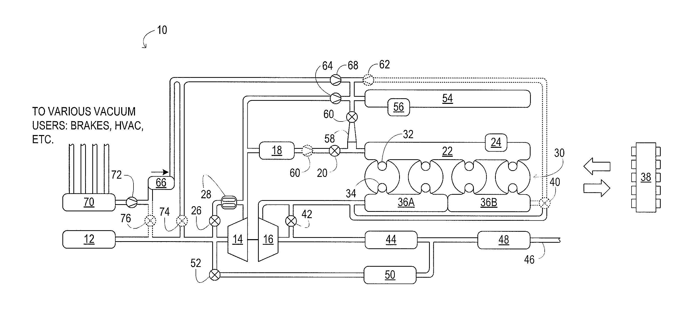 Stored compressed air management and flow control for improved engine performance