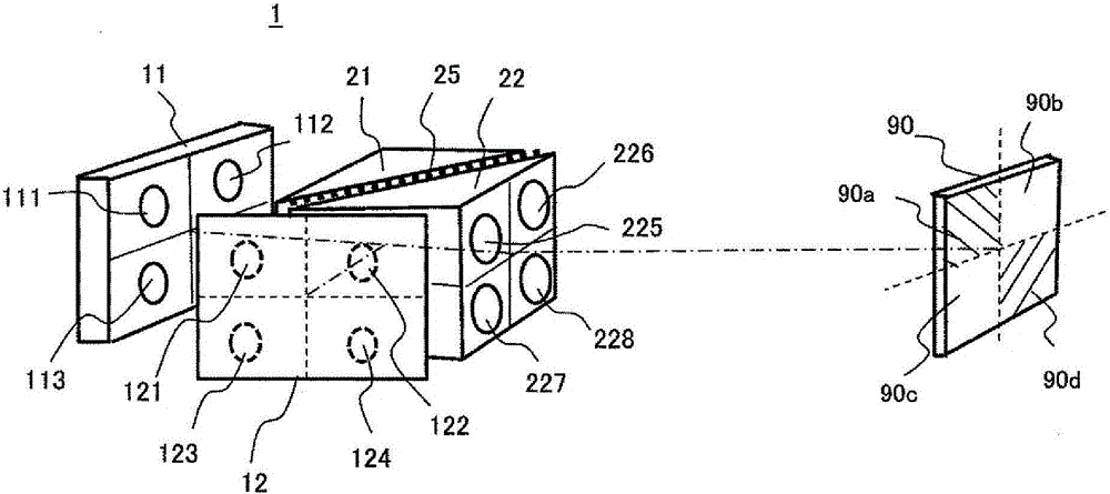 Solid state light source device, automotive lighting using same, image display device, and drive method for solid state light source device