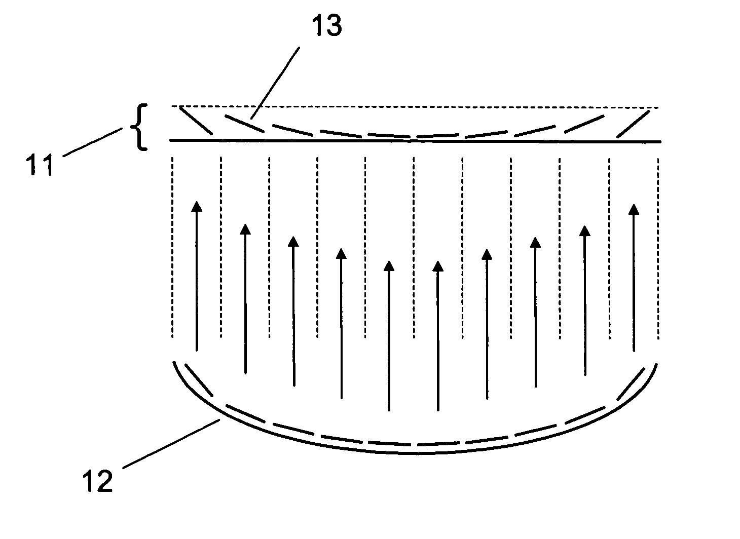 Variable focusing lens comprising micromirrors with one degree of freedom rotation