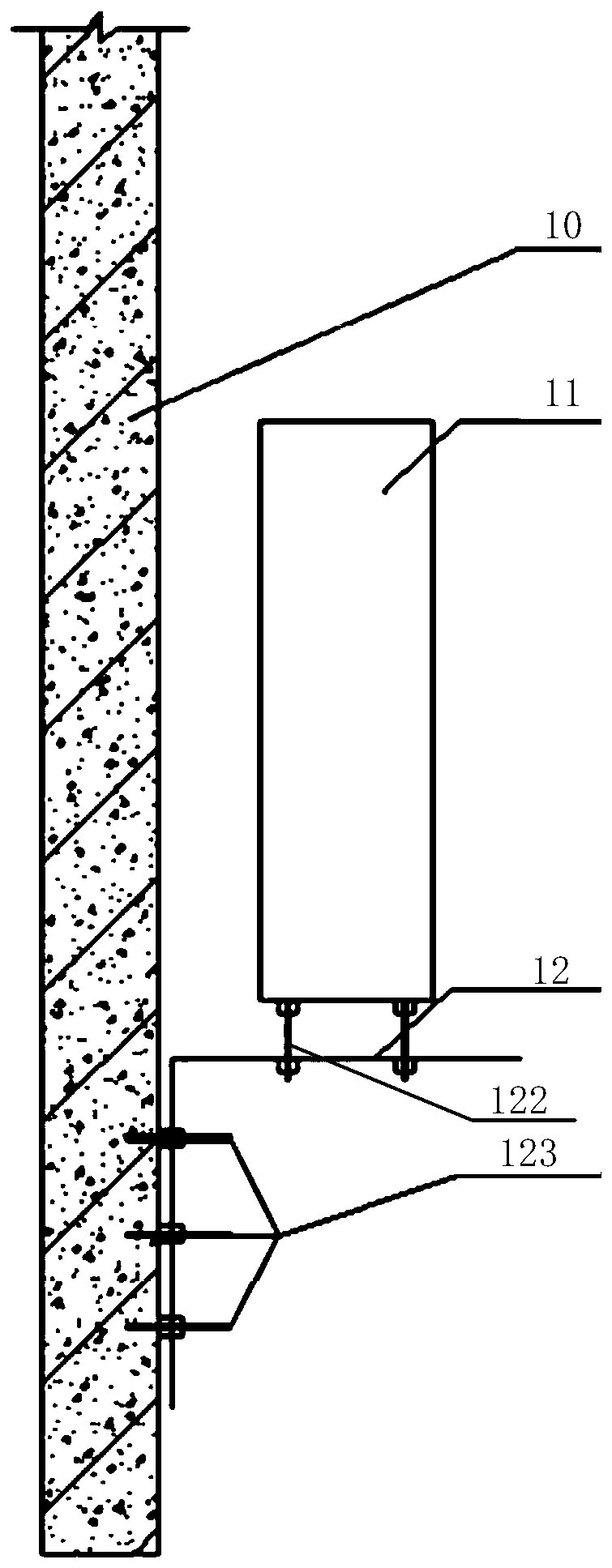 Hydrostatic leveling instrument auxiliary mounting and fixing device and using method thereof